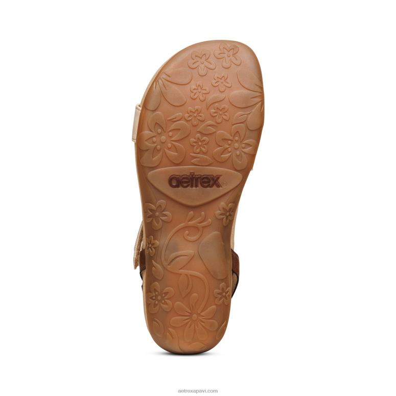 sievietes Aetrex Gabby regulējamas ceturtdaļas siksnas sandales P0H0D194 neitrāls multi