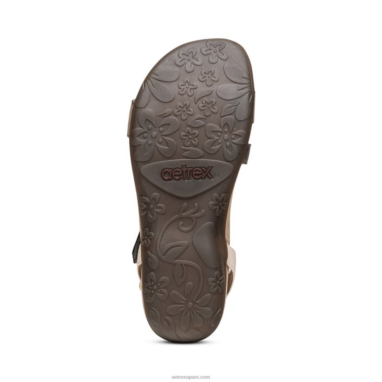 sievietes Aetrex Gabby regulējamas ceturtdaļas siksnas sandales P0H0D309 akmens multi