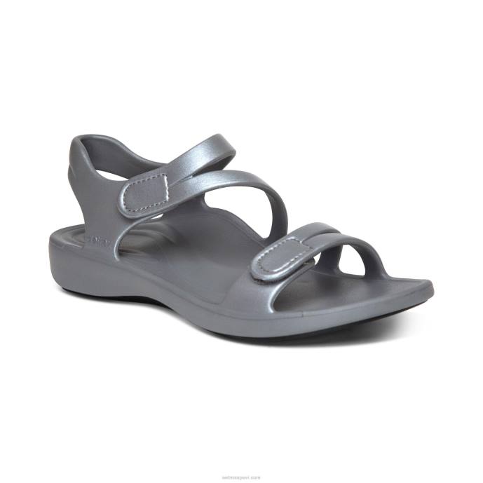 sievietes Aetrex Jillian sporta sandales LHF6147 mirdzoši pelēks