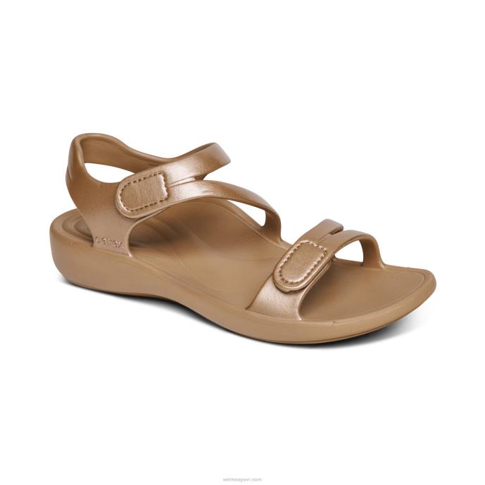 sievietes Aetrex Jillian sporta sandales LHF6307 šampanietis