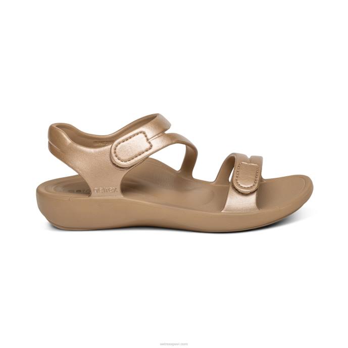 sievietes Aetrex Jillian sporta sandales LHF6307 šampanietis
