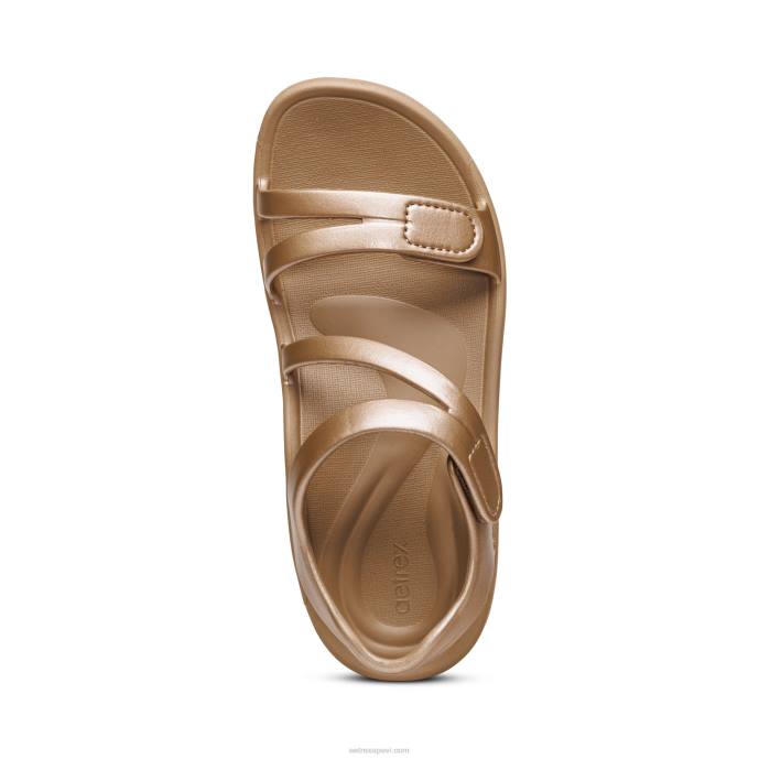 sievietes Aetrex Jillian sporta sandales LHF6307 šampanietis