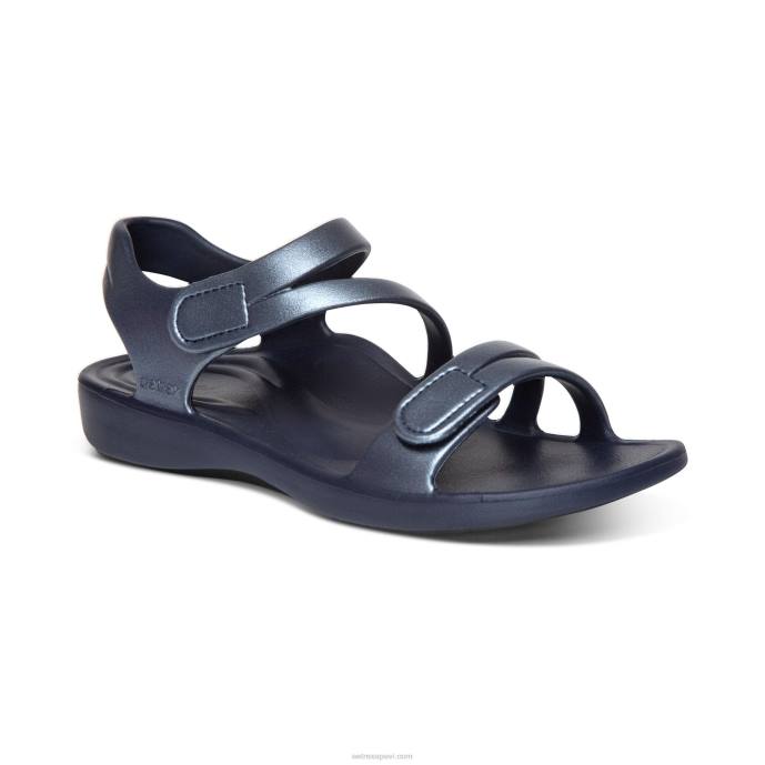 sievietes Aetrex Jillian sporta sandales LHF663 mirdzošs flotes