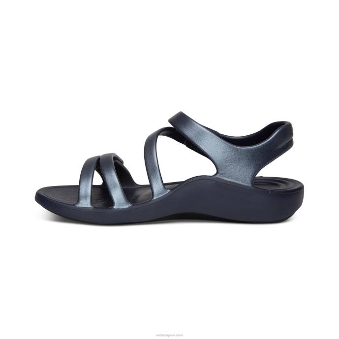 sievietes Aetrex Jillian sporta sandales LHF663 mirdzošs flotes