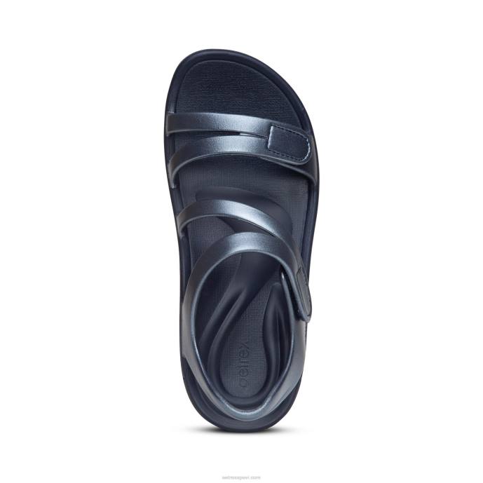 sievietes Aetrex Jillian sporta sandales LHF663 mirdzošs flotes