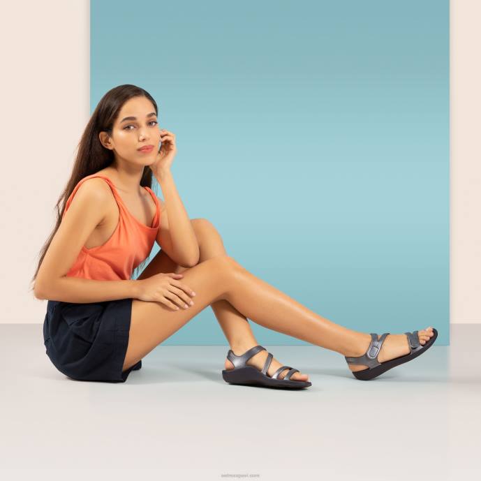 sievietes Aetrex Jillian sporta sandales LHF663 mirdzošs flotes