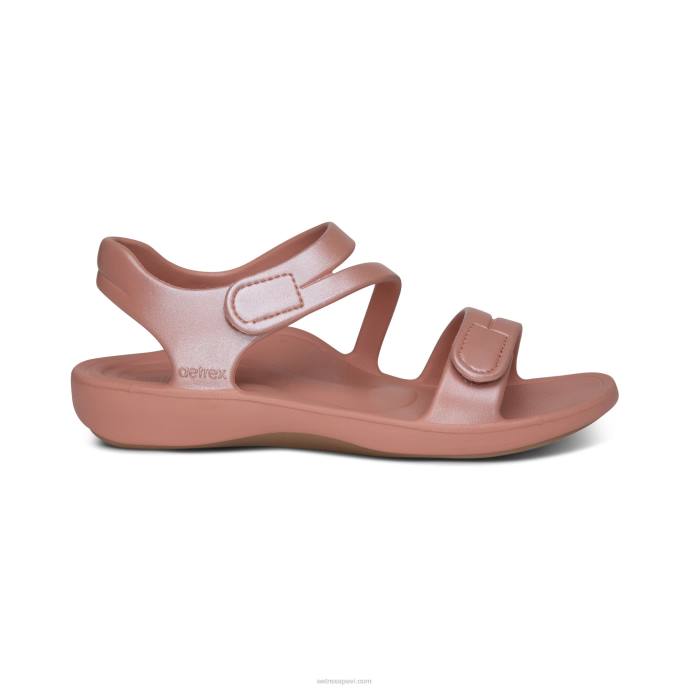 sievietes Aetrex Jillian sporta sandales LHF664 mirdzošs vaigu sārtums