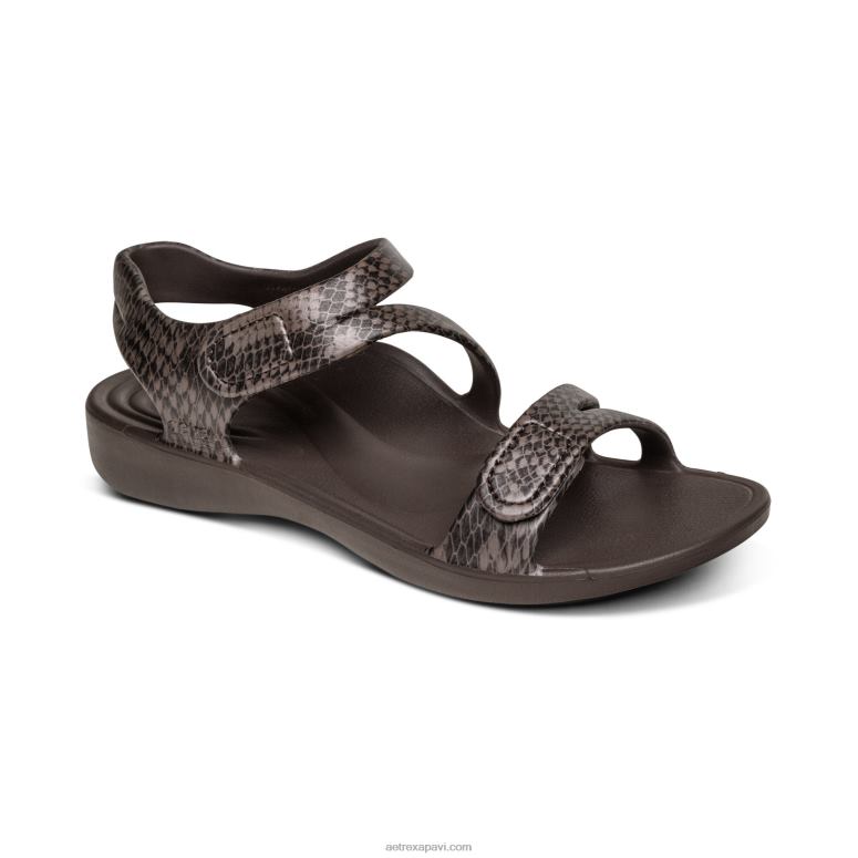 sievietes Aetrex Jillian sporta sandales P0H0D196 brūns boa