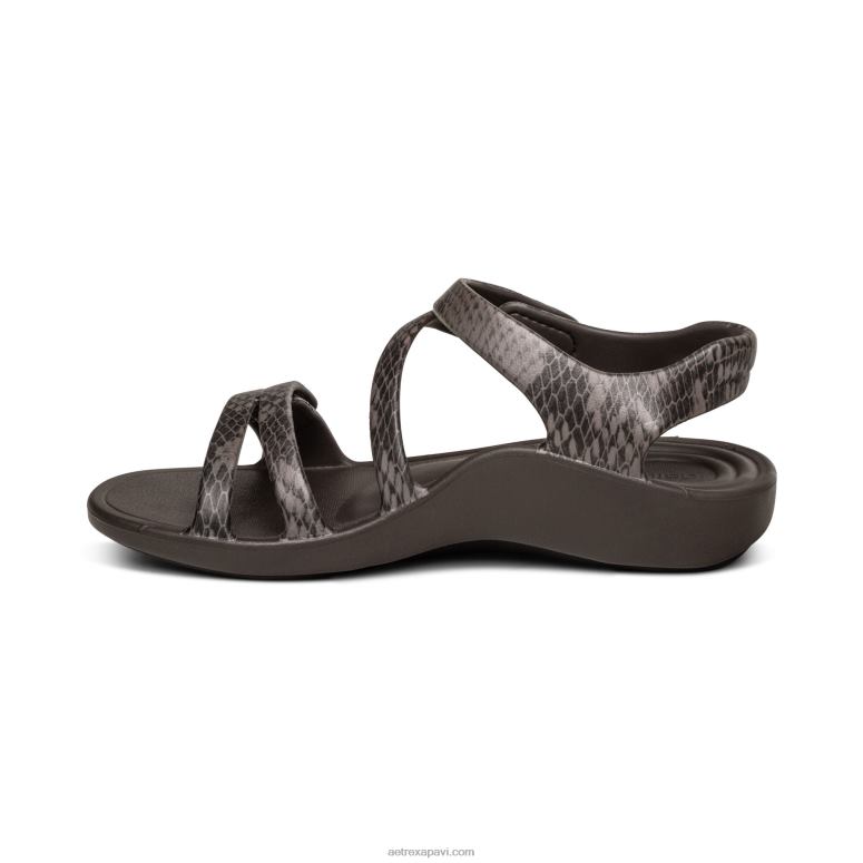 sievietes Aetrex Jillian sporta sandales P0H0D196 brūns boa