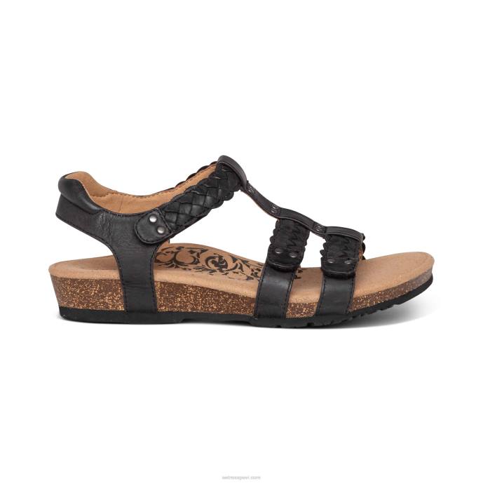 sievietes Aetrex Reese regulējamas gladiatora sandales LHF6169 melns