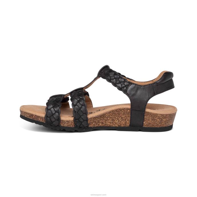 sievietes Aetrex Reese regulējamas gladiatora sandales LHF6169 melns