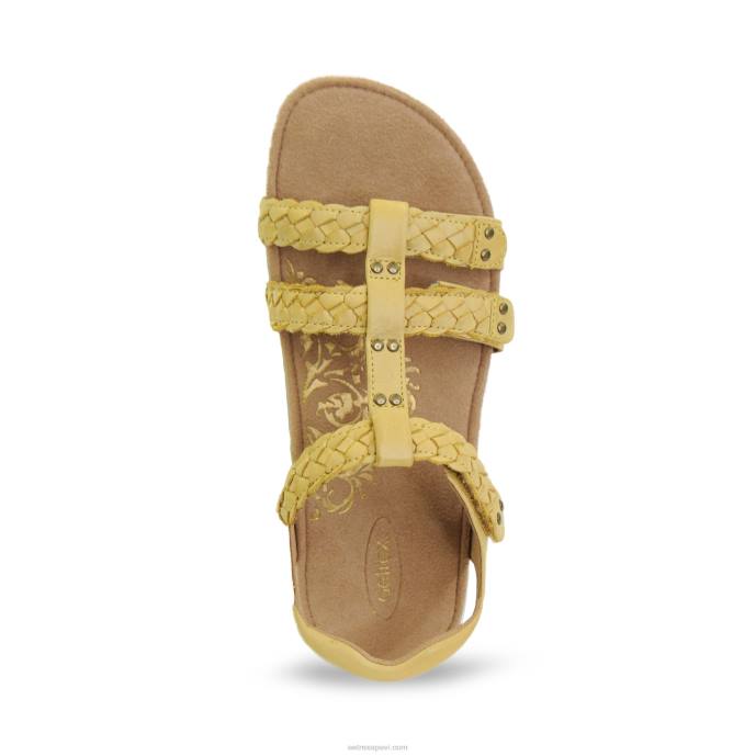 sievietes Aetrex Reese regulējamas gladiatora sandales LHF6170 dzeltens