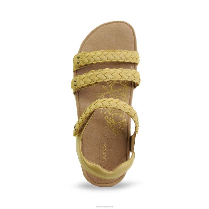 sievietes Aetrex Reese regulējamas gladiatora sandales LHF6170 dzeltens