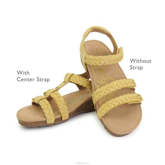 sievietes Aetrex Reese regulējamas gladiatora sandales LHF6170 dzeltens