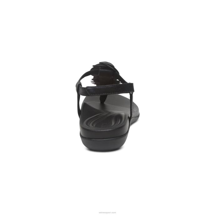 sievietes Aetrex charli string sandales LHF6115 melns