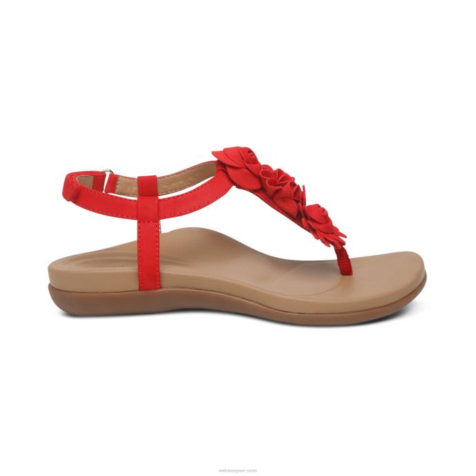 sievietes Aetrex charli string sandales LHF6136 sarkans