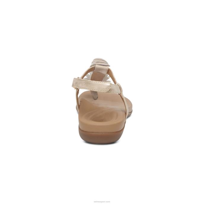 sievietes Aetrex charli string sandales LHF6137 šampanietis