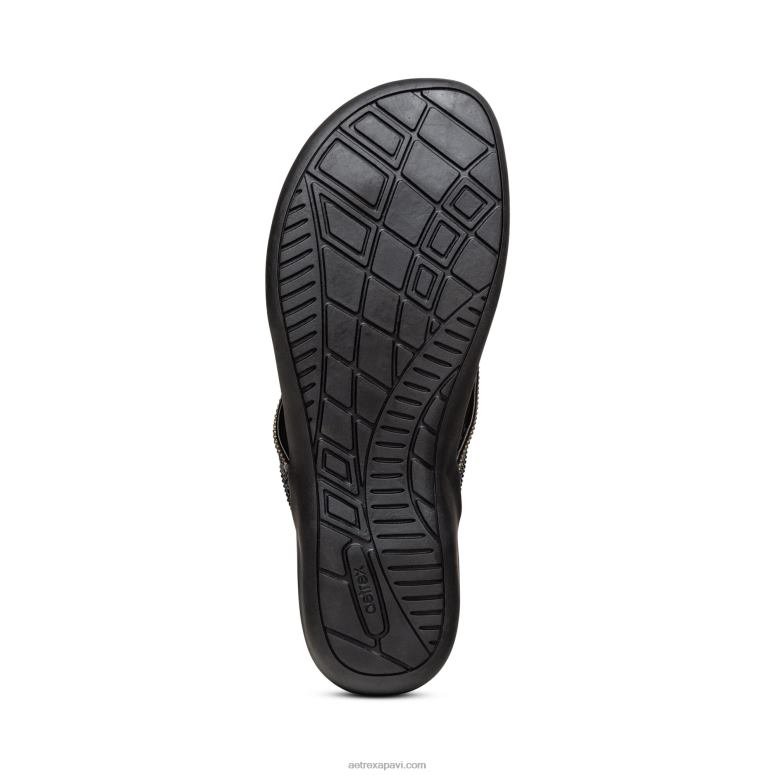 sievietes Aetrex eve sparkly string P0H0D241 melns