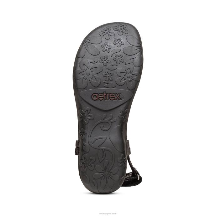 sievietes Aetrex jane string sandales LHF6220 melns
