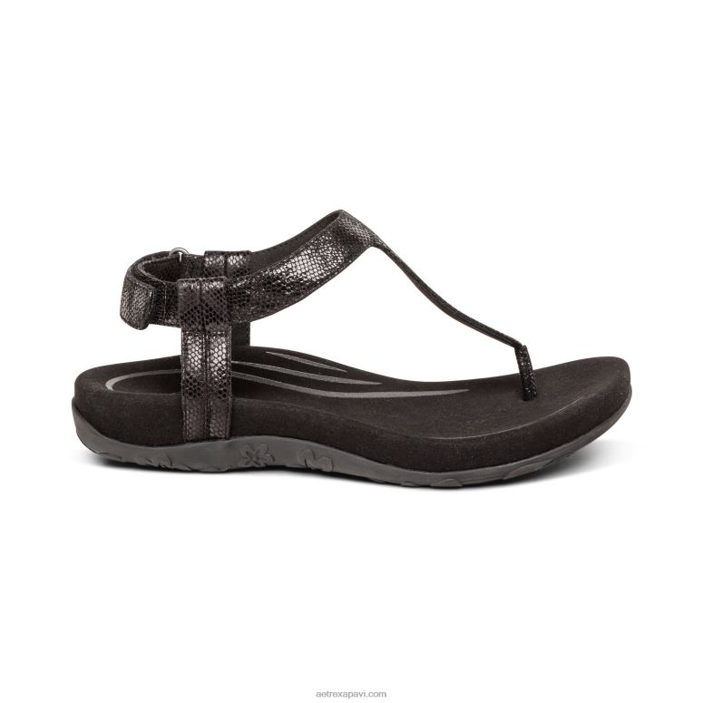 sievietes Aetrex jane string sandales P0H0D220 melns