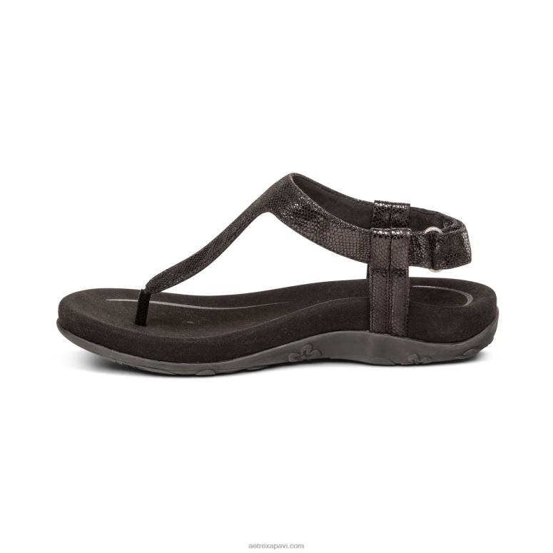 sievietes Aetrex jane string sandales P0H0D220 melns