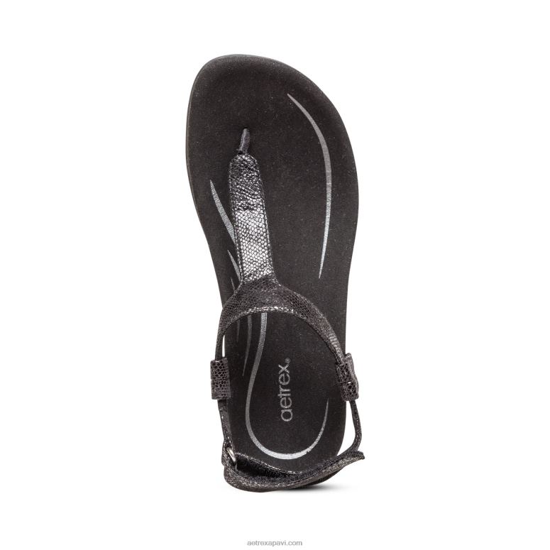 sievietes Aetrex jane string sandales P0H0D220 melns