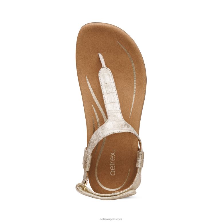 sievietes Aetrex jane string sandales P0H0D250 zelts