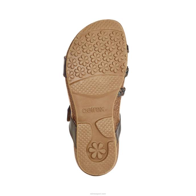 sievietes Aetrex janey braided slide LHF619 melns