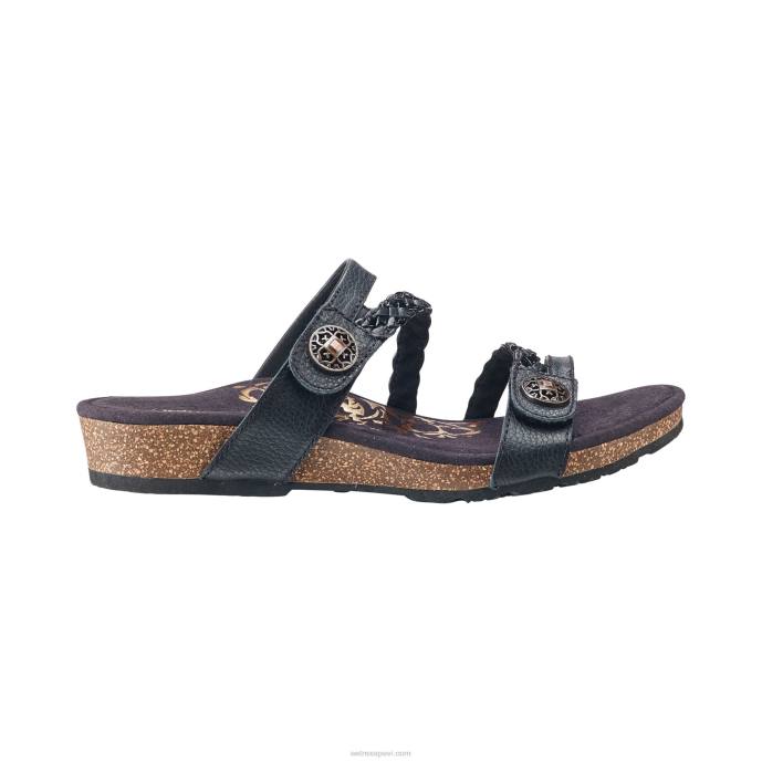 sievietes Aetrex janey braided slide LHF619 melns