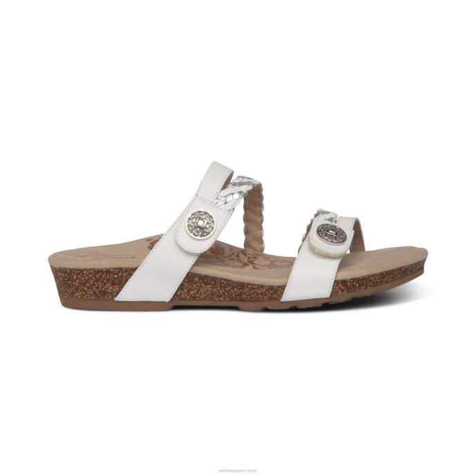 sievietes Aetrex janey braided slide LHF626 balts