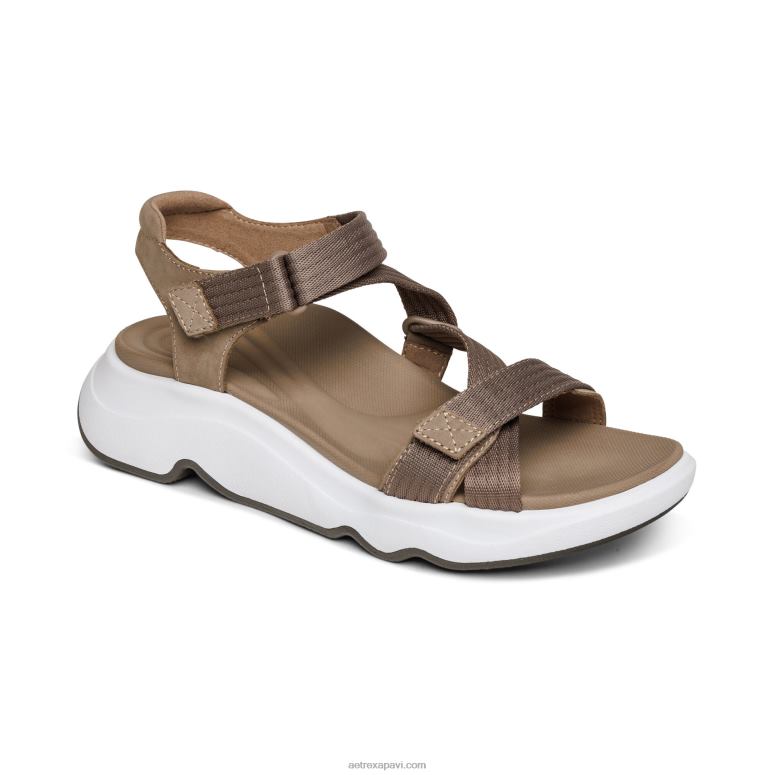 sievietes Aetrex marz regulējamas sporta sandales P0H0D264 taupe
