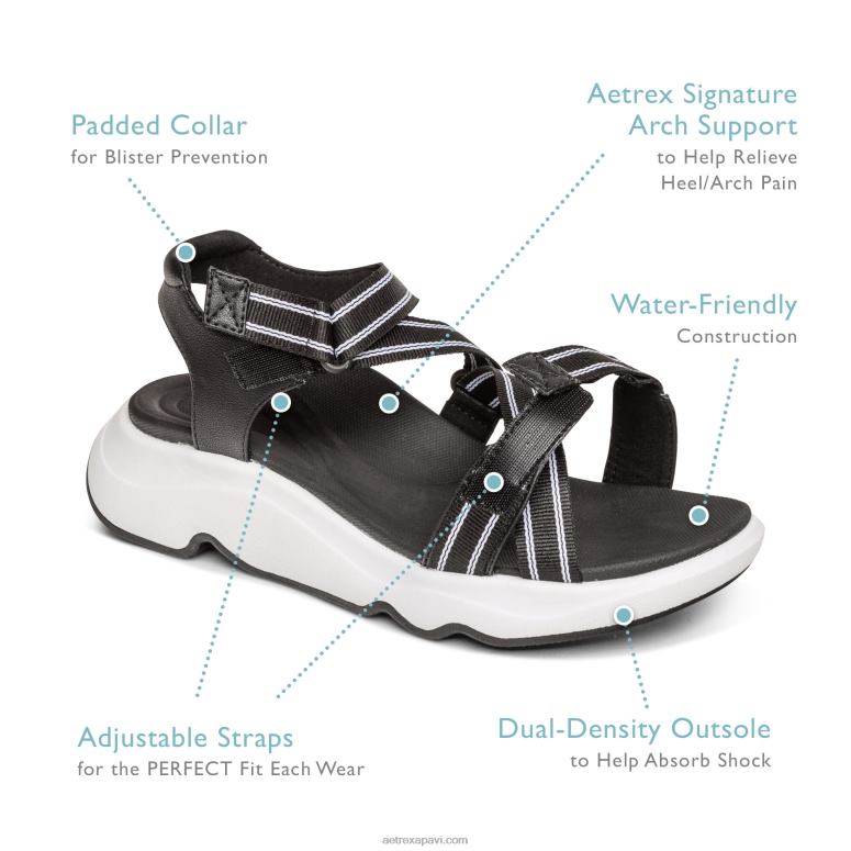 sievietes Aetrex marz regulējamas sporta sandales P0H0D264 taupe