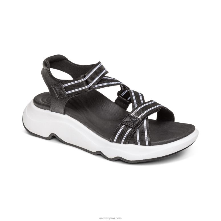 sievietes Aetrex marz regulējamas sporta sandales P0H0D294 melns