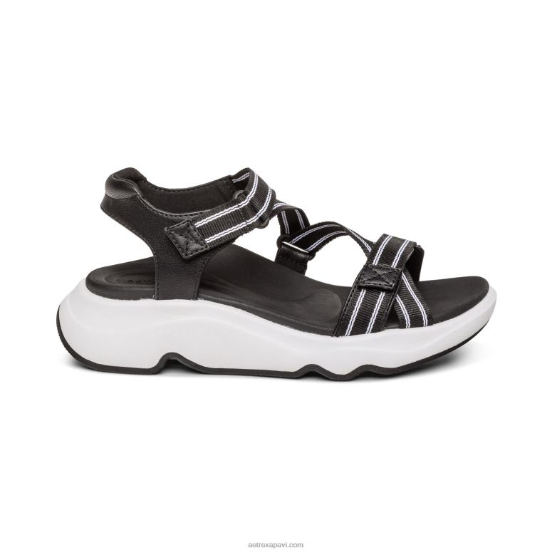 sievietes Aetrex marz regulējamas sporta sandales P0H0D294 melns