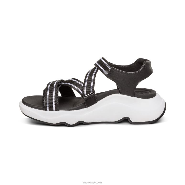 sievietes Aetrex marz regulējamas sporta sandales P0H0D294 melns
