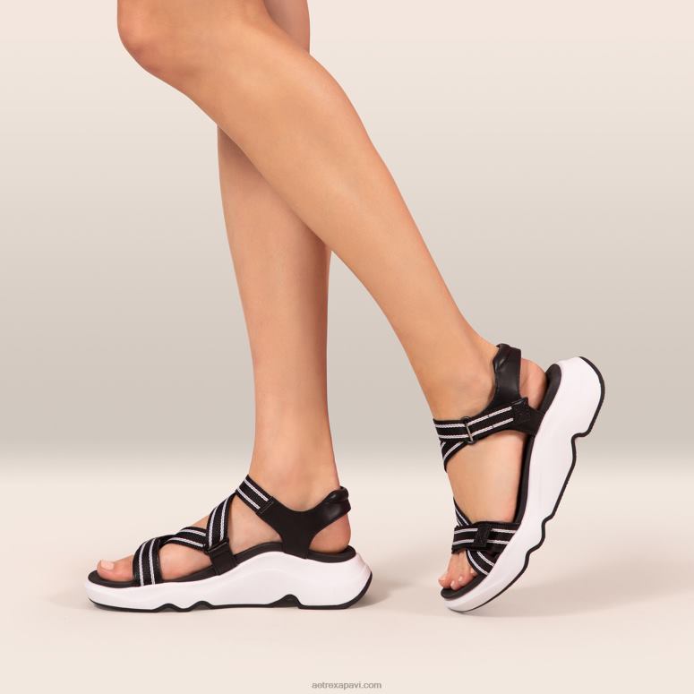 sievietes Aetrex marz regulējamas sporta sandales P0H0D294 melns