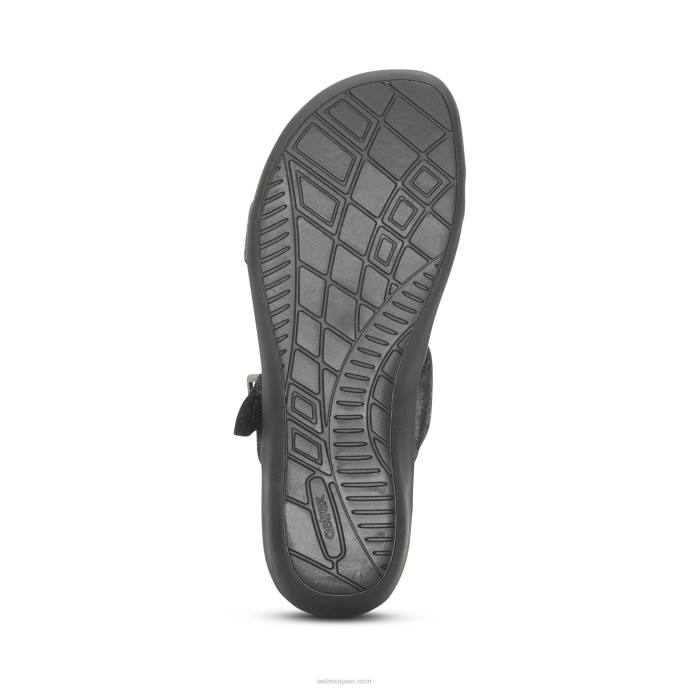 sievietes Aetrex mimi arch atbalsta sandales LHF6184 melns