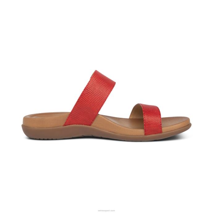 sievietes Aetrex mimi arch atbalsta sandales LHF667 sarkans
