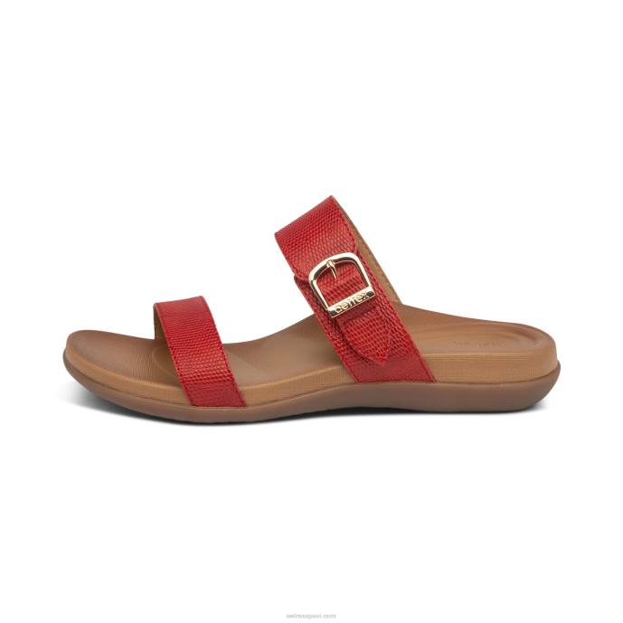 sievietes Aetrex mimi arch atbalsta sandales LHF667 sarkans