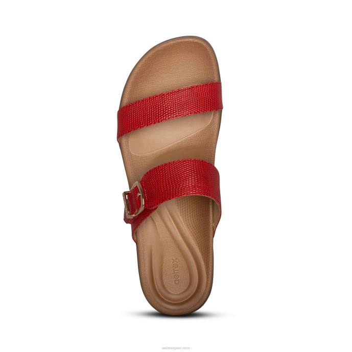 sievietes Aetrex mimi arch atbalsta sandales LHF667 sarkans
