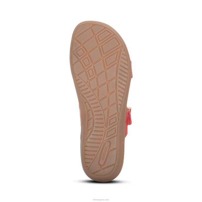 sievietes Aetrex mimi arch atbalsta sandales LHF667 sarkans