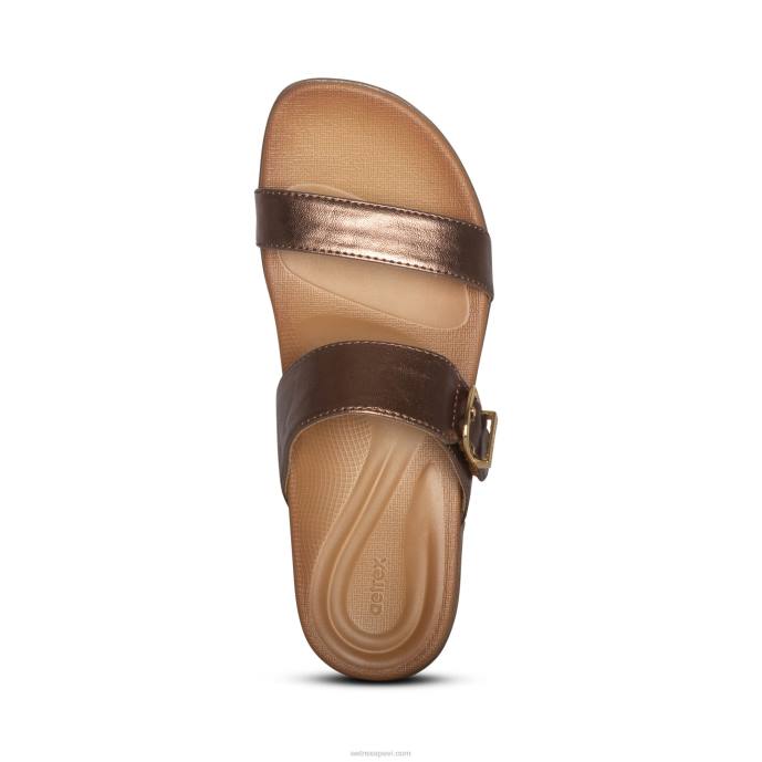 sievietes Aetrex mimi arch atbalsta sandales LHF668 bronza