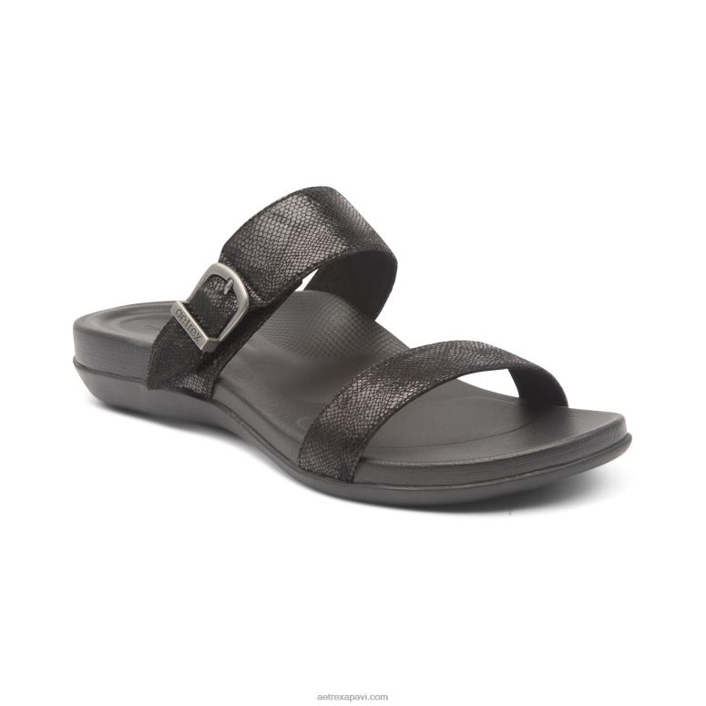 sievietes Aetrex mimi arch atbalsta sandales P0H0D184 melns