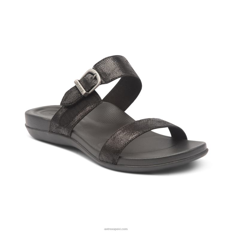 sievietes Aetrex mimi arch atbalsta sandales P0H0D184 melns