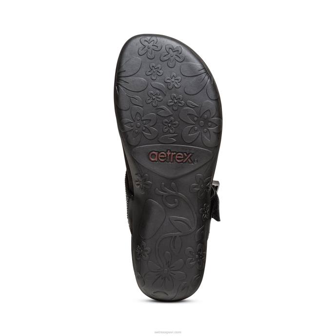sievietes Aetrex rae regulējamas siksnu sandales LHF6236 melns