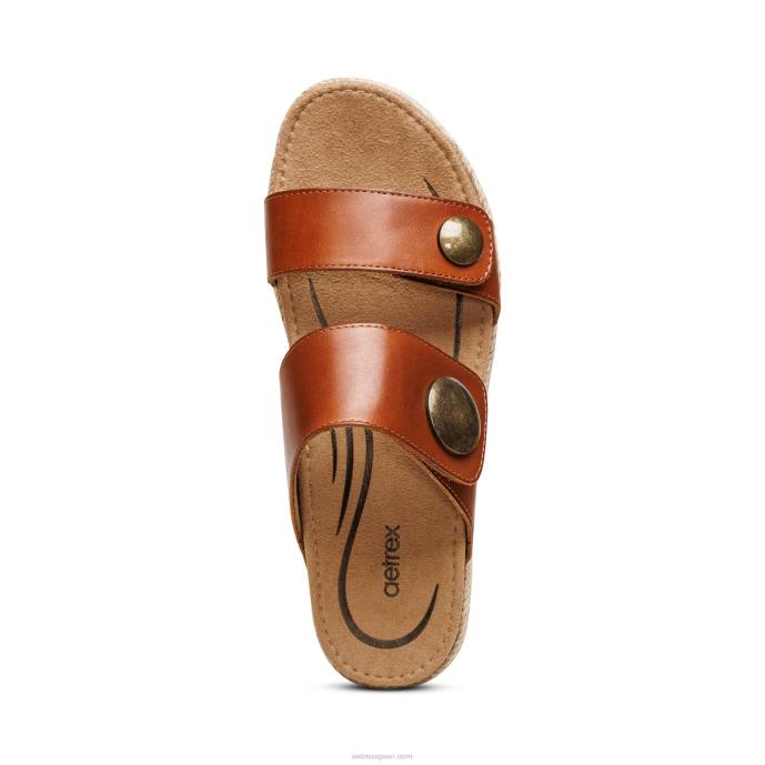 sievietes Aetrex sofie platformas sandales LHF6214 konjaks