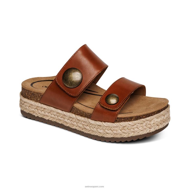 sievietes Aetrex sofie platformas sandales P0H0D214 konjaks