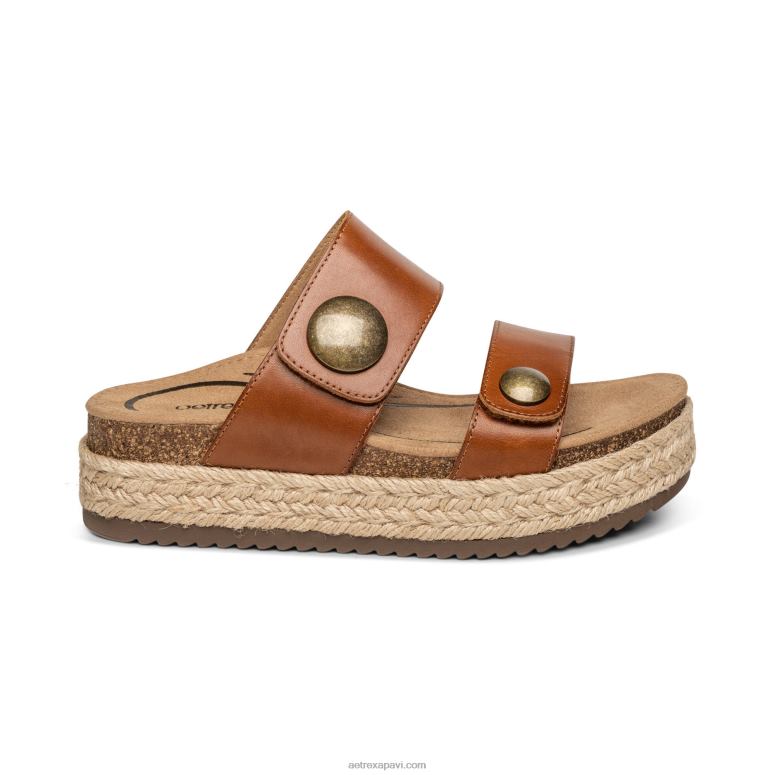 sievietes Aetrex sofie platformas sandales P0H0D214 konjaks