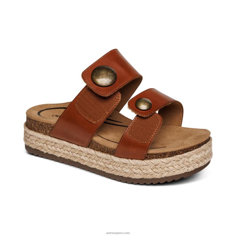 sievietes Aetrex sofie platformas sandales P0H0D214 konjaks