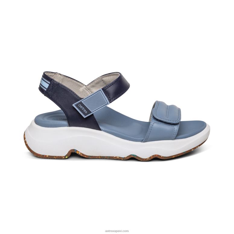 sievietes Aetrex sporta sandales P0H0D288 zils